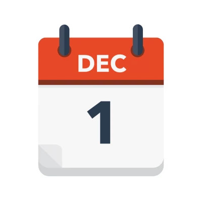 Calendar icon showing 1st December