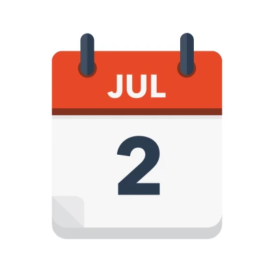 Calendar icon showing 2nd July