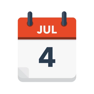 Calendar icon showing 4th July
