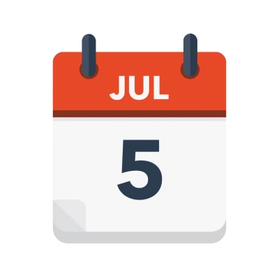 Calendar icon showing 5th July