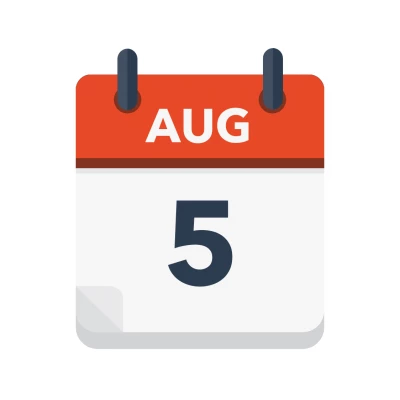 Calendar icon showing 5th August