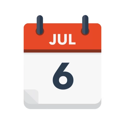 Calendar icon showing 6th July