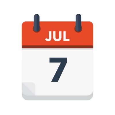 Calendar icon showing 7th July
