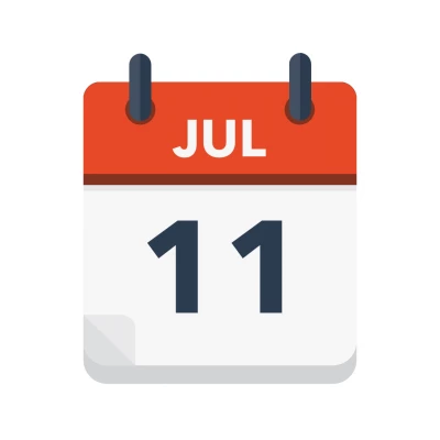Calendar icon showing 11th July