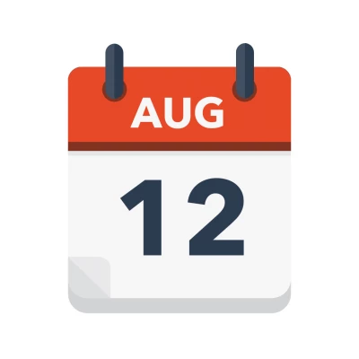 Calendar icon showing 12th August
