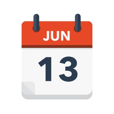 Calendar icon showing 13th June