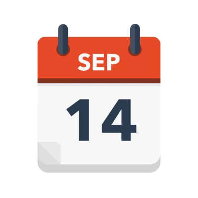 Calendar icon showing 14th September