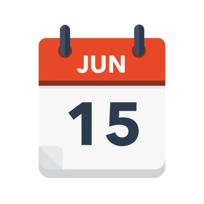 Calendar icon showing 15th June