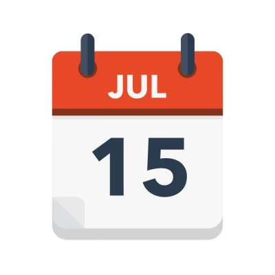 Calendar icon showing 15th July
