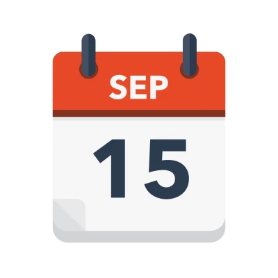 Calendar icon showing 15th September