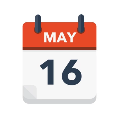 Calendar icon showing 16th May