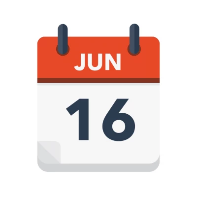 Calendar icon showing 16th June