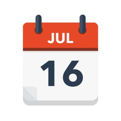 Calendar icon showing 16th July