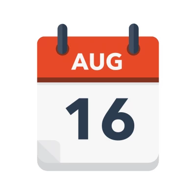 Calendar icon showing 16th August