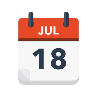 Calendar icon showing 18th July