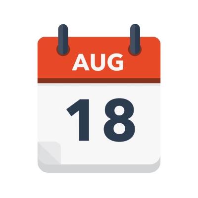 Calendar icon showing 18th August