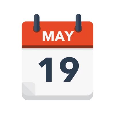 Calendar icon showing 19th May