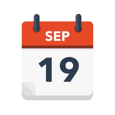 Calendar icon showing 19th September