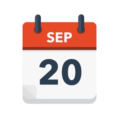 Calendar icon showing 20th September