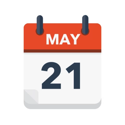 Calendar icon showing 21st May