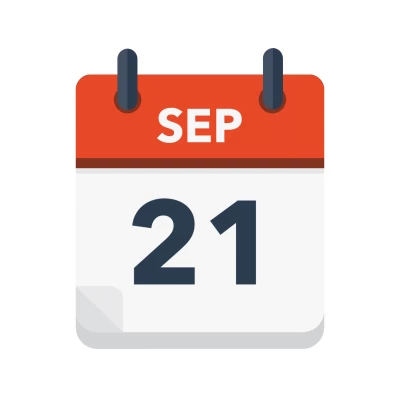 Calendar icon showing 21st September