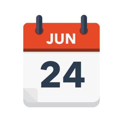 Calendar icon showing 24th June