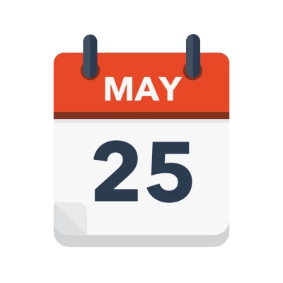 Calendar icon showing 25th May