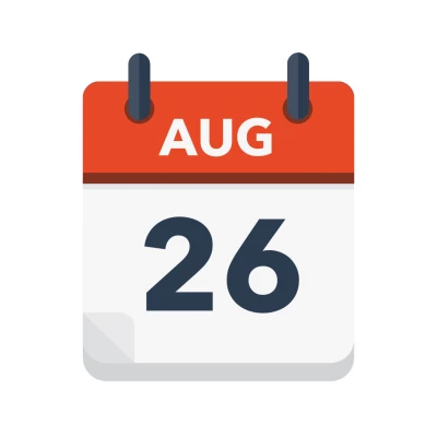 Calendar icon showing 26th August