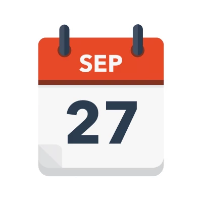 Calendar icon showing 27th September