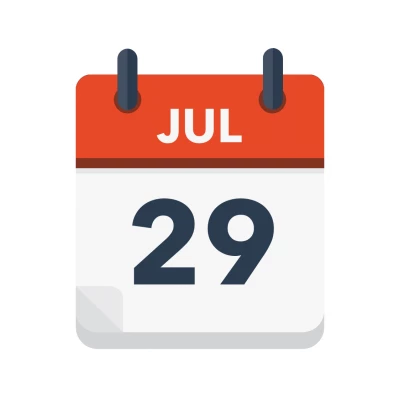Calendar icon showing 29th July