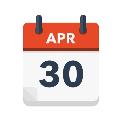 Calendar icon showing 30th April